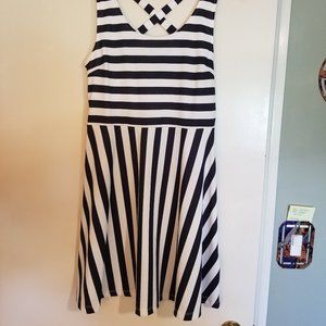 H&M Striped Skater Dress - Size Medium